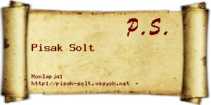 Pisak Solt névjegykártya